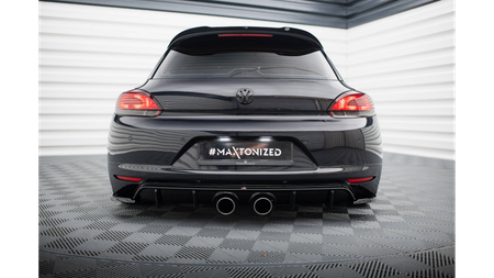 Diffuser Volkswagen Scirocco III Rear Valance v.2 R32 Exhaust Gloss Black