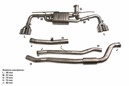 Układ wydechowy CatBack BMW G38 525/528/530/540 2.0T/3.0T 17+ Aktywny