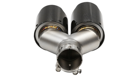 Exhaust Tip 101mmx2 enter 63mm Right Carbon Gloss