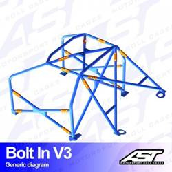 Roll Cage AUDI A3 / S3 (8L) 3-doors Hatchback Quattro BOLT IN V3