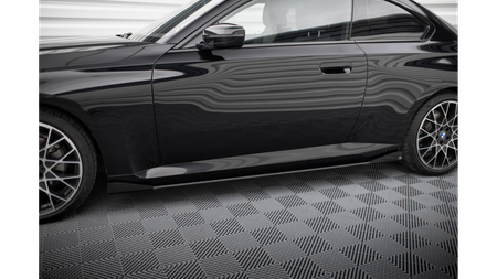 Diffuser BMW 2 G42 Side Skirts Street Pro Black-Red + Gloss Flaps
