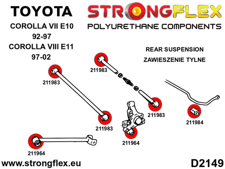 Tuleja wahacza tylnego wleczonego SPORT