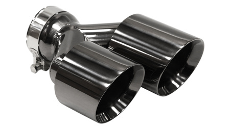 Exhaust Tip 101mmx2 enter 76mm Black Chrome Set
