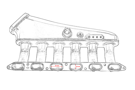 Intake manifold BMW E34 E36 M50 with throttle body and fuel rail
