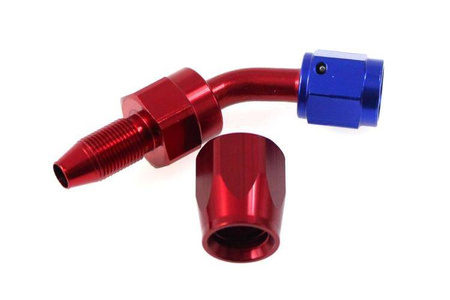 Reusable swivel hose end 45deg AN4