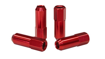 Wheel Lug Nuts Alu M12x1.5 60mm Red