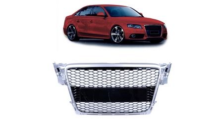 Grill Audi A4 B8 Silver & Gloss Black