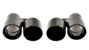 Exhaust Tip 101mmx2 enter 63mm Black Chrome Set