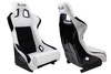 Fotel sportowy SLIDE KS2 Premium White & Black Welur Carbon