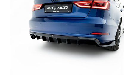 Diffuser Audi A3 8V Facelift Rear Valance Version with a single exhaust tip