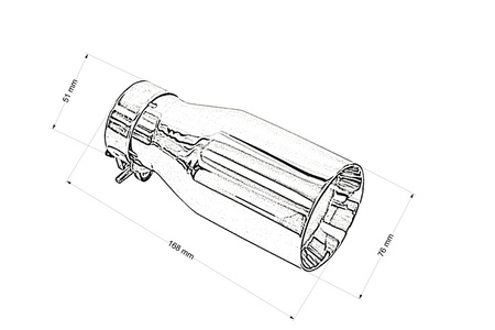 Końcówka tłumika 76mm wejście 51mm Polerowana