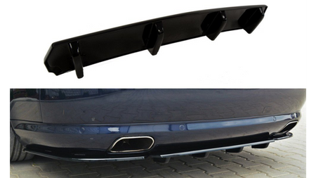 Splitter Audi S8 D3 Rear Central with vertical bars Gloss Black