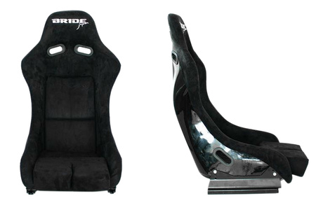 Fotel sportowy GTR Zamsz Bride Czarny