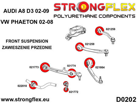 Front suspension bush kit SPORT