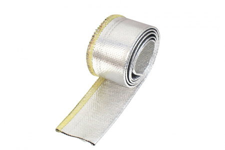 TurboWorks Heat resistance hose cover 12mm x 1m Aluminium