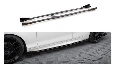 Diffuser BMW 1 F20 Side Skirts Racing v.2 Black + Gloss Flaps