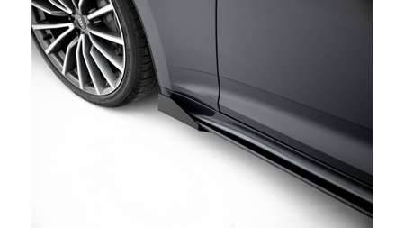 Dokładka Audi A5 F5 Sportback Facelift Progi Street Pro Black-Red + Gloss Flaps