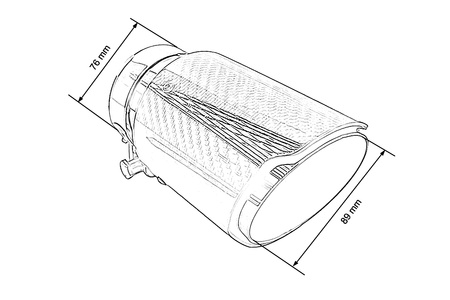 Exhaust Tip 89mm enter 76mm Carbon Gloss