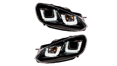 Lights Volkswagen Golf VI Front DRL Black