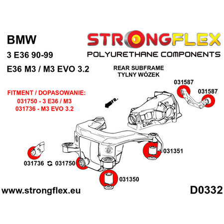Rear beam mounting bush front