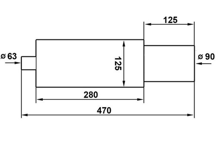 Rear Muffler TurboWorks 90mm inlet 63,5mm