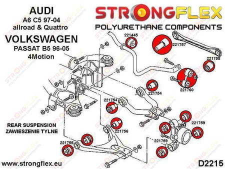 Rear anti roll bar link bush