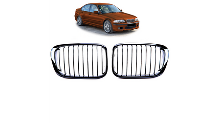 Grill BMW 3 E46 Compact pojedyncze żeberka Gloss Black