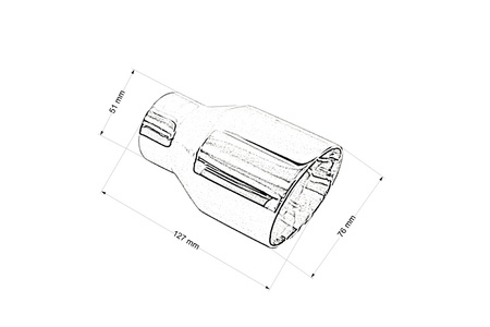 Exhaust Tip 76mm enter 51mm Polished