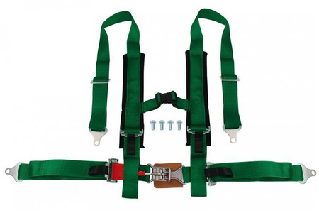 Racing seat belts 4p 2" Green - Offroad