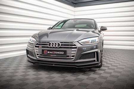 FRONT SPLITTER V.1 Audi A5 F5 S-Line - Gloss Black