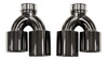Exhaust Tip 101mmx2 enter 76mm Black Chrome Set