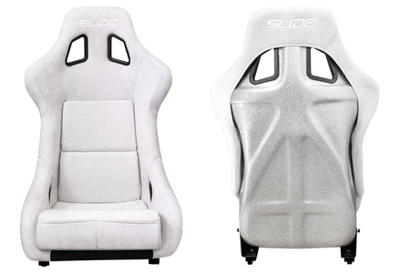 Fotel sportowy SLIDE KS2 Premium Light Grey Welur Silver Glitter