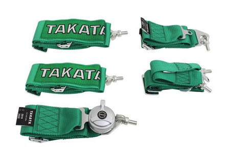 Racing seat belts 6p 3" Green Takata Replica harness