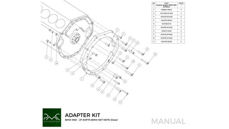 Adapter BMW E34 V8 530i 540i - BMW ZF 8HP 8HP70 8HP50