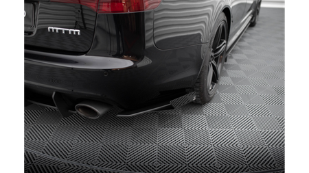 Splitter Audi RS6 C6 Tył Boczne Street Pro Black + Gloss Flaps