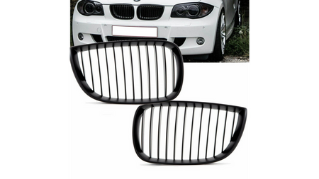 Grill BMW 1 E81 E82 E87 E88 pojedyncze żeberka Matt Black