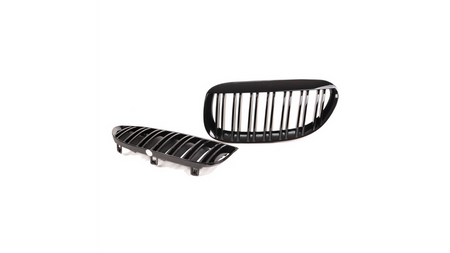 Grill BMW 6 E63 E64 podwójne żeberka Gloss Black