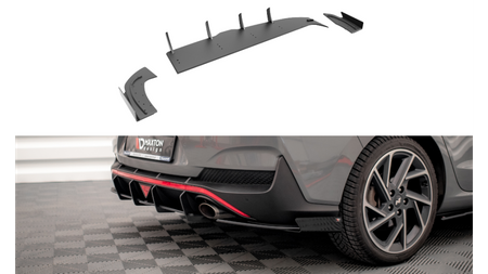 Splitter Hyundai I30 Fastback N-Line III Facelift Tył Boczne Street Pro Black + Gloss Flaps