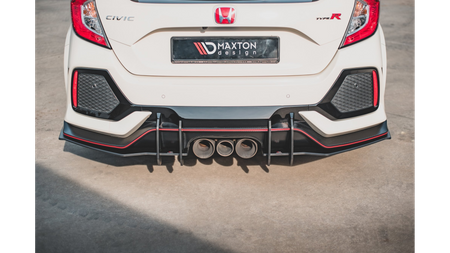Dokładka Honda Civic X Type-R Zderzak Tył + Flaps Red Racing Durability v.2
