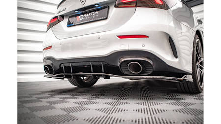 Splitter Mercedes-Benz A 35 AMG V177 Rear Central with Diffuser v.2 Gloss Black