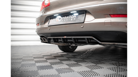 Splitter Volkswagen Passat CC Rear Central with Diffuser Gloss Black