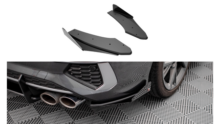 Splitter Audi S3 8Y Rear Side Street Pro Black + Gloss Flaps