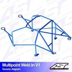Roll Cage Opel Vectra (A) 5-doors Sedan FWD MULTIPOINT WELD IN V1