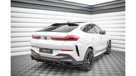 Splitter BMW X6 G06 M-Pack Rear Central with Diffuser v.1 Gloss Black