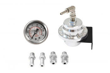 TurboWorks Fuel pressure regulator Racing AN6 with gauge Silver