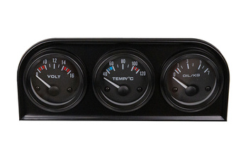 KET Gauges 52mm 3in1 kit Volt, Water Temp, Oil Press VDO Look