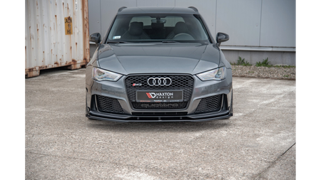Splitter Audi RS3 8V Sportback przód Racing Durability + Flaps Black
