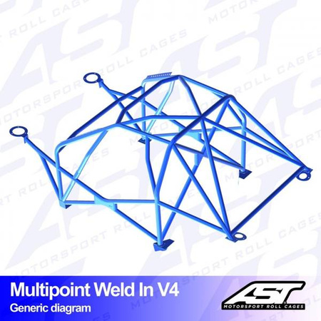 Klatka bezpieczeństwa AUDI A3 / S3 (8V) 5-drzwiowa Sportback Quattro wielopunktowo spawana w V4
