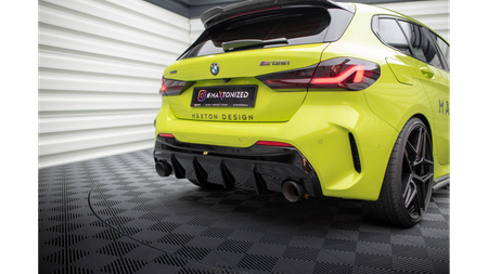 Dokładka BMW 1 F40 M-Pack Zderzak Tył v.3 Wersja Z Pojedyńczym Wydechem Gloss Black