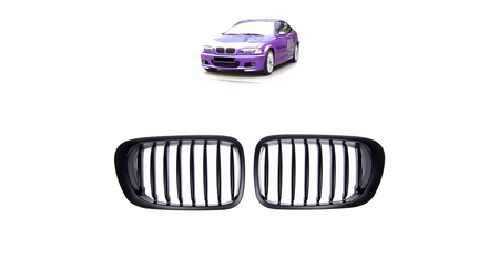 Grill BMW 3 E46 pojedyncze żeberka Matt Black